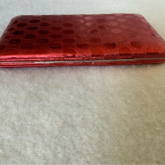 Vintage Metallic Red Clutch Bag Purse Glam Party Valentine’s Day - Picture 13 of 13